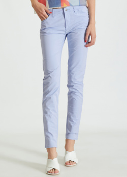 Узкие брюки Emporio Armani голубого цвета, фото